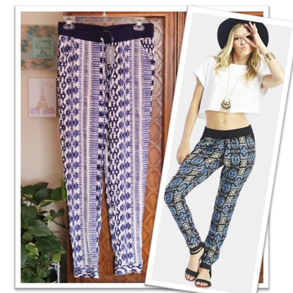 WET SEAL | Slim Tapered Tie-Dye Drawstring Beach Jogger Pants - NWT!, Size S - Picture 1 of 14